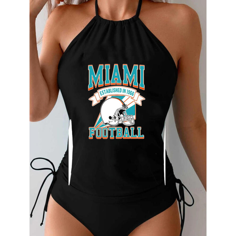 New! Miami Dolphins Size L Tankini 2 PC Swim Wear Set